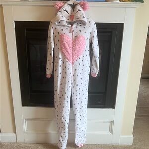 Secret Treasures White and Pink Owl Pajama Onesie